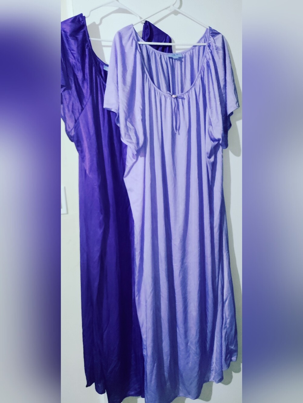 NEW Lot Of 2 Purple Long Silky Nightgowns Plus Size 4X 34/36 Fit 5X 6X